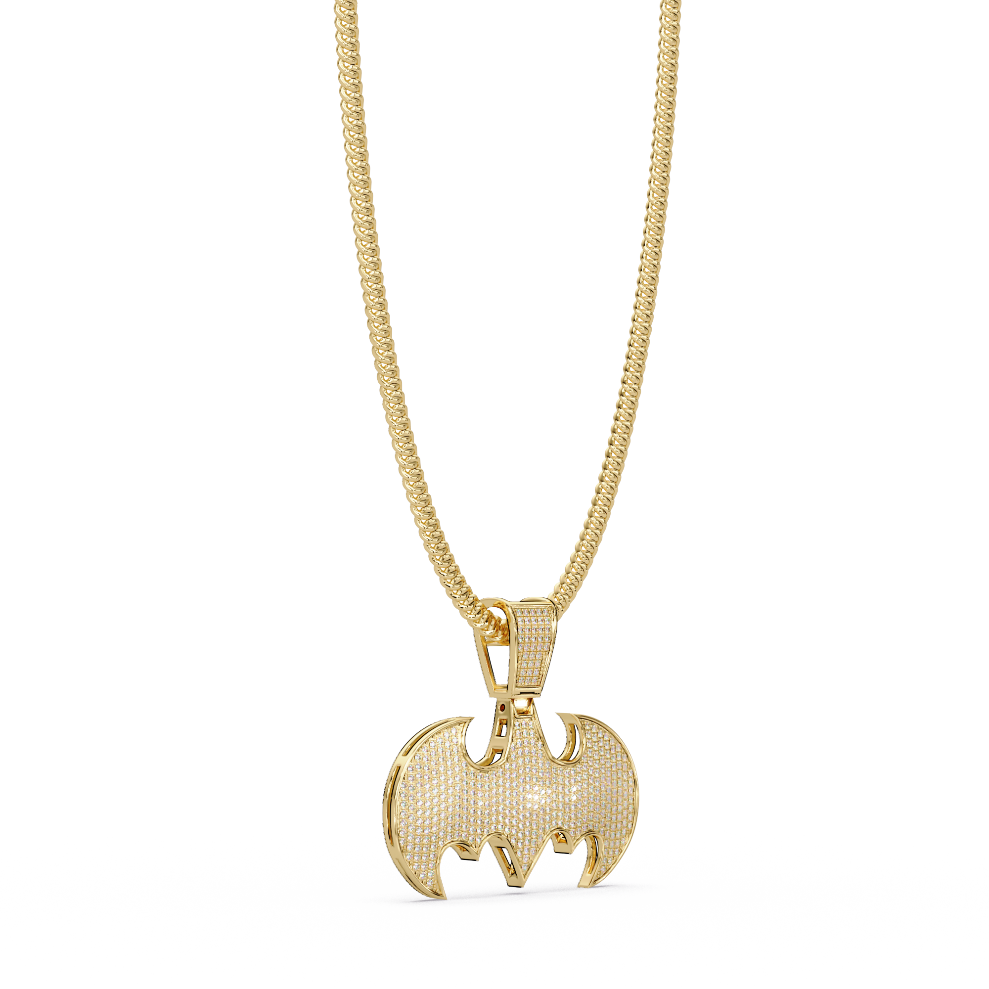 Batman Emblem VVS Moissanite Pendant Hip-Hop Jewelry