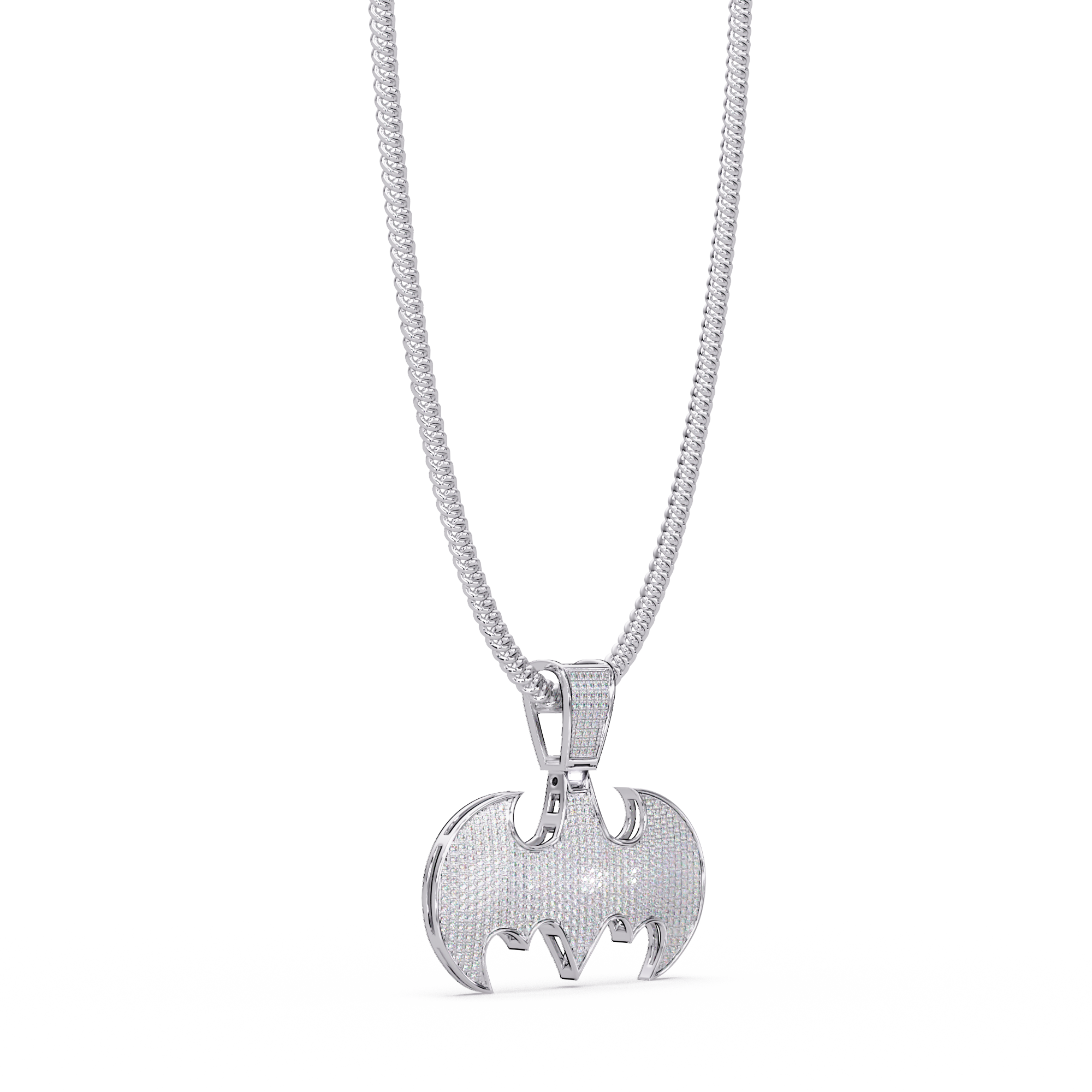 Batman Emblem VVS Moissanite Pendant Hip-Hop Jewelry