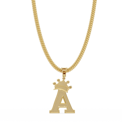 Crown A Initial Pendant VVS Moissanite Diamond Custom Letter Charm
