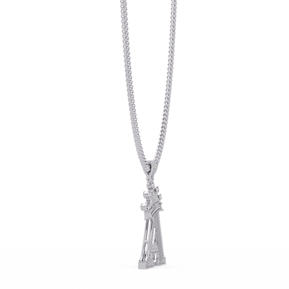 Crown A Initial Pendant VVS Moissanite Diamond Custom Letter Charm