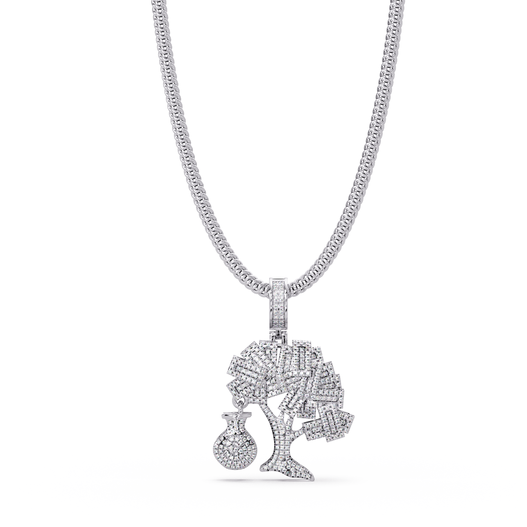 Luxury Tree of Life Pendant – 925 Silver with VVS Moissanite Diamonds