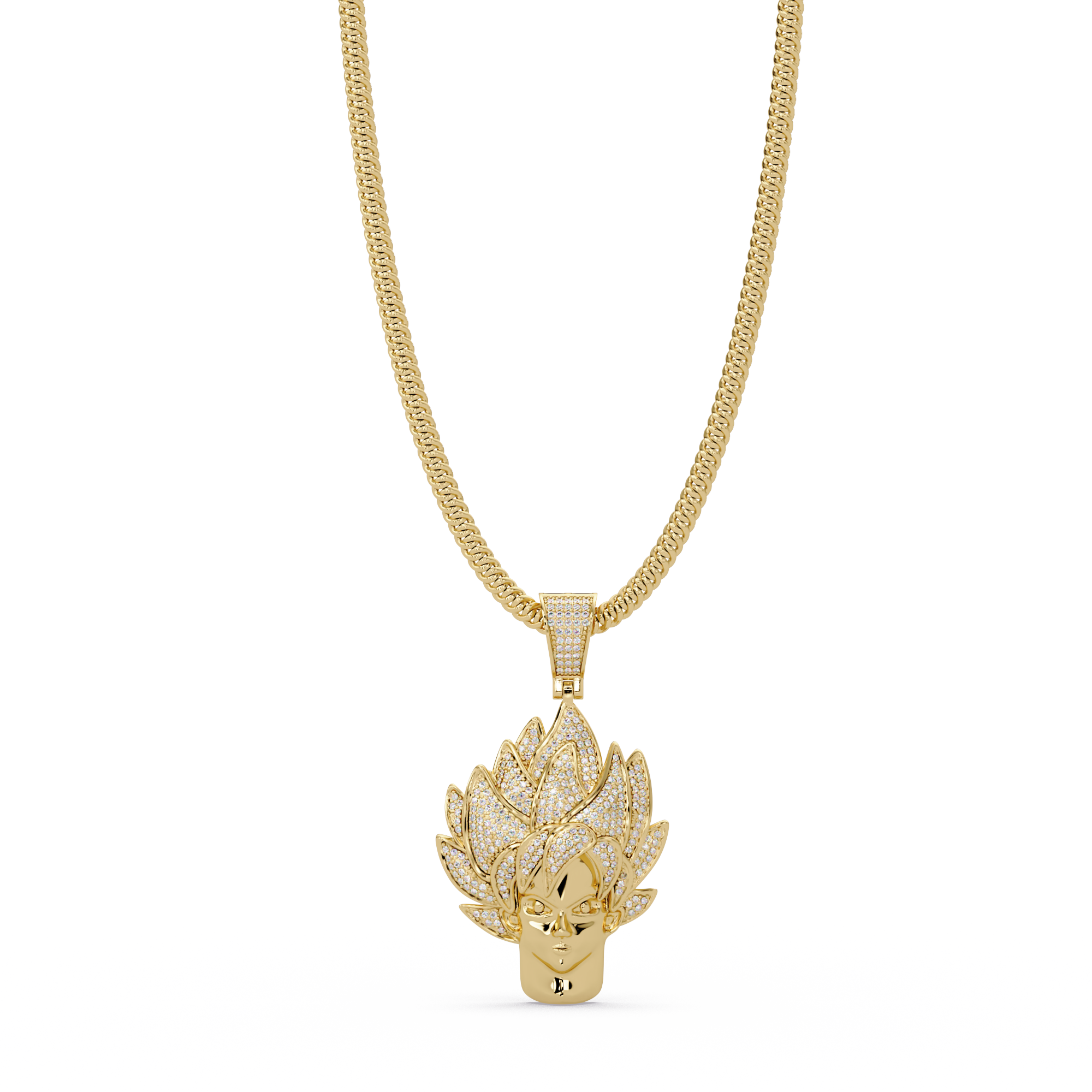Super Saiyan Inspired Moissanite Pendant  VVS Moissanite Diamond