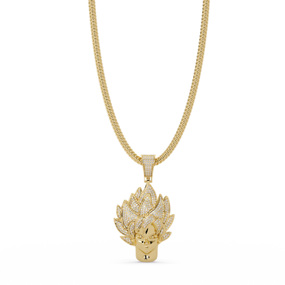Super Saiyan Inspired Moissanite Pendant  VVS Moissanite Diamond