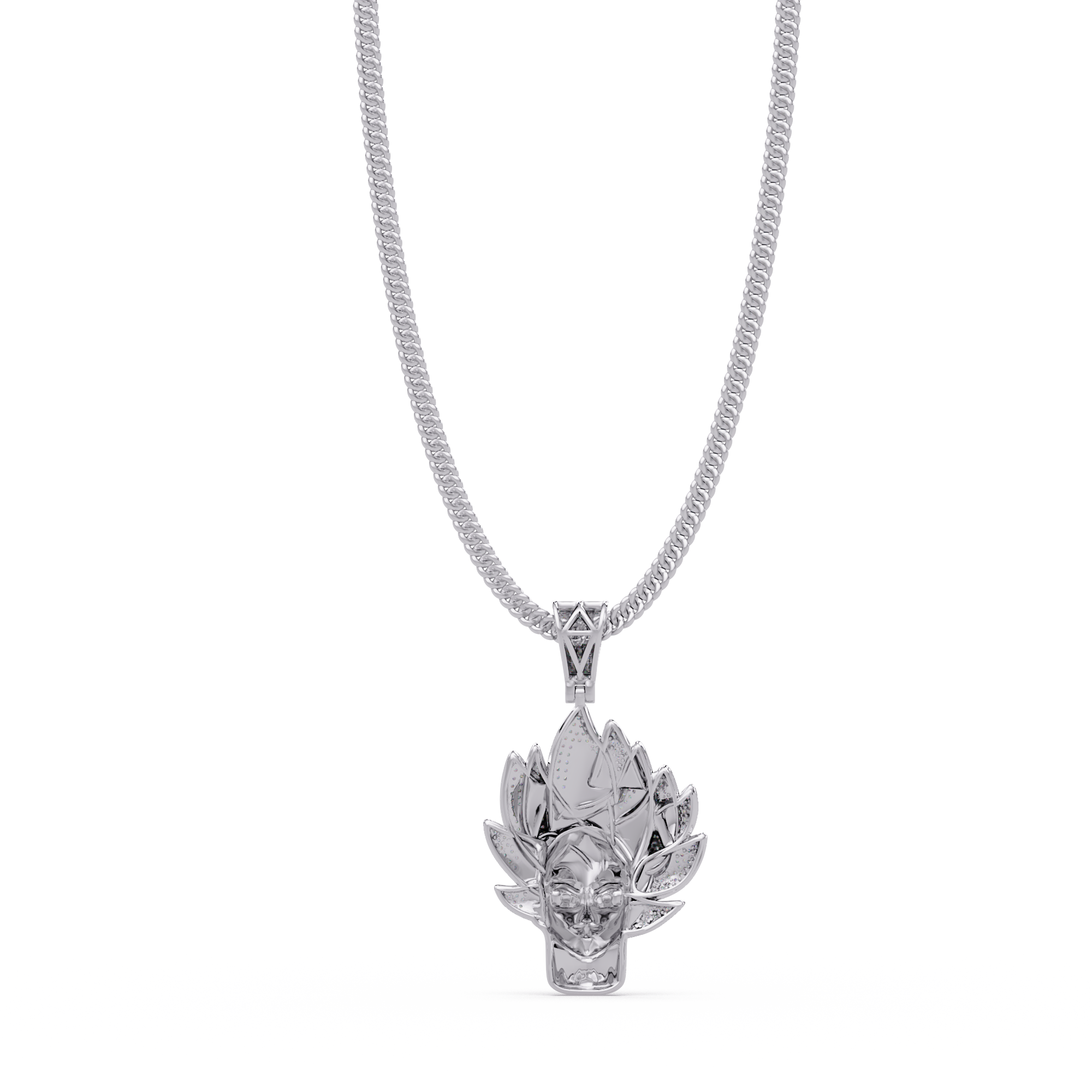 Super Saiyan Inspired Moissanite Pendant  VVS Moissanite Diamond