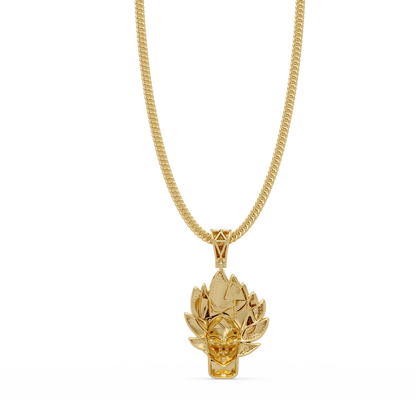 Super Saiyan Inspired Moissanite Pendant  VVS Moissanite Diamond