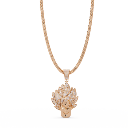 Super Saiyan Inspired Moissanite Pendant  VVS Moissanite Diamond
