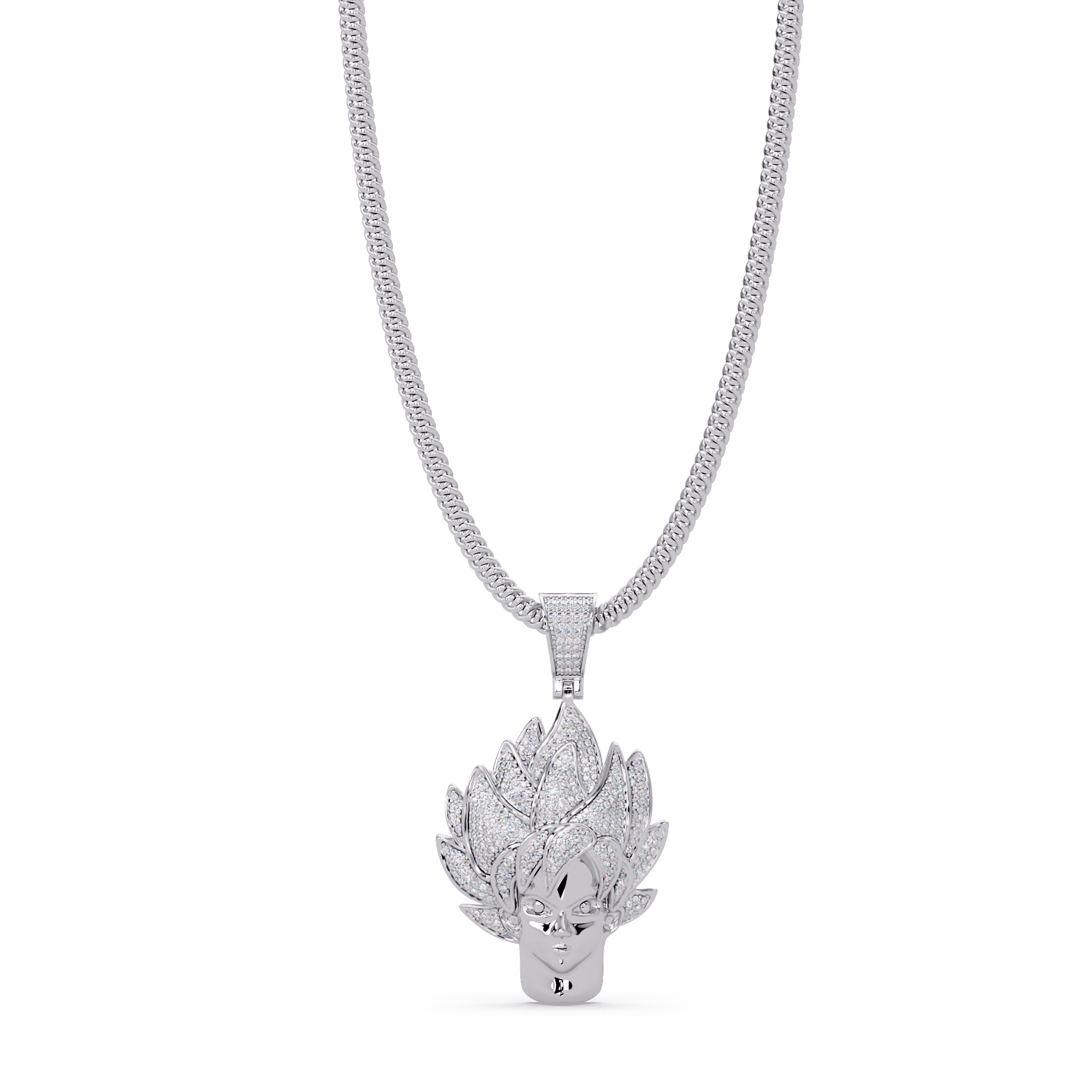 Super Saiyan Inspired Moissanite Pendant  VVS Moissanite Diamond
