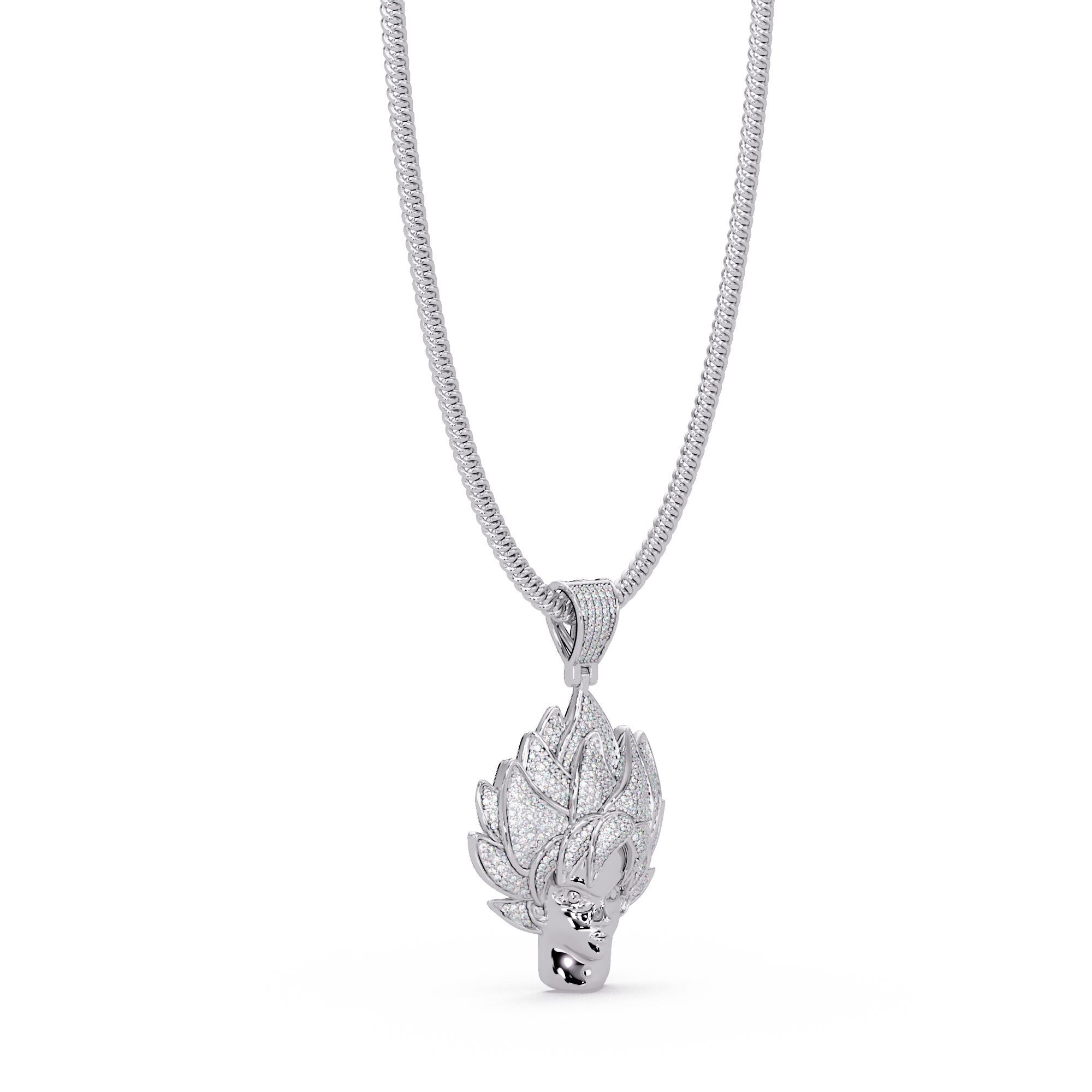 Super Saiyan Inspired Moissanite Pendant  VVS Moissanite Diamond