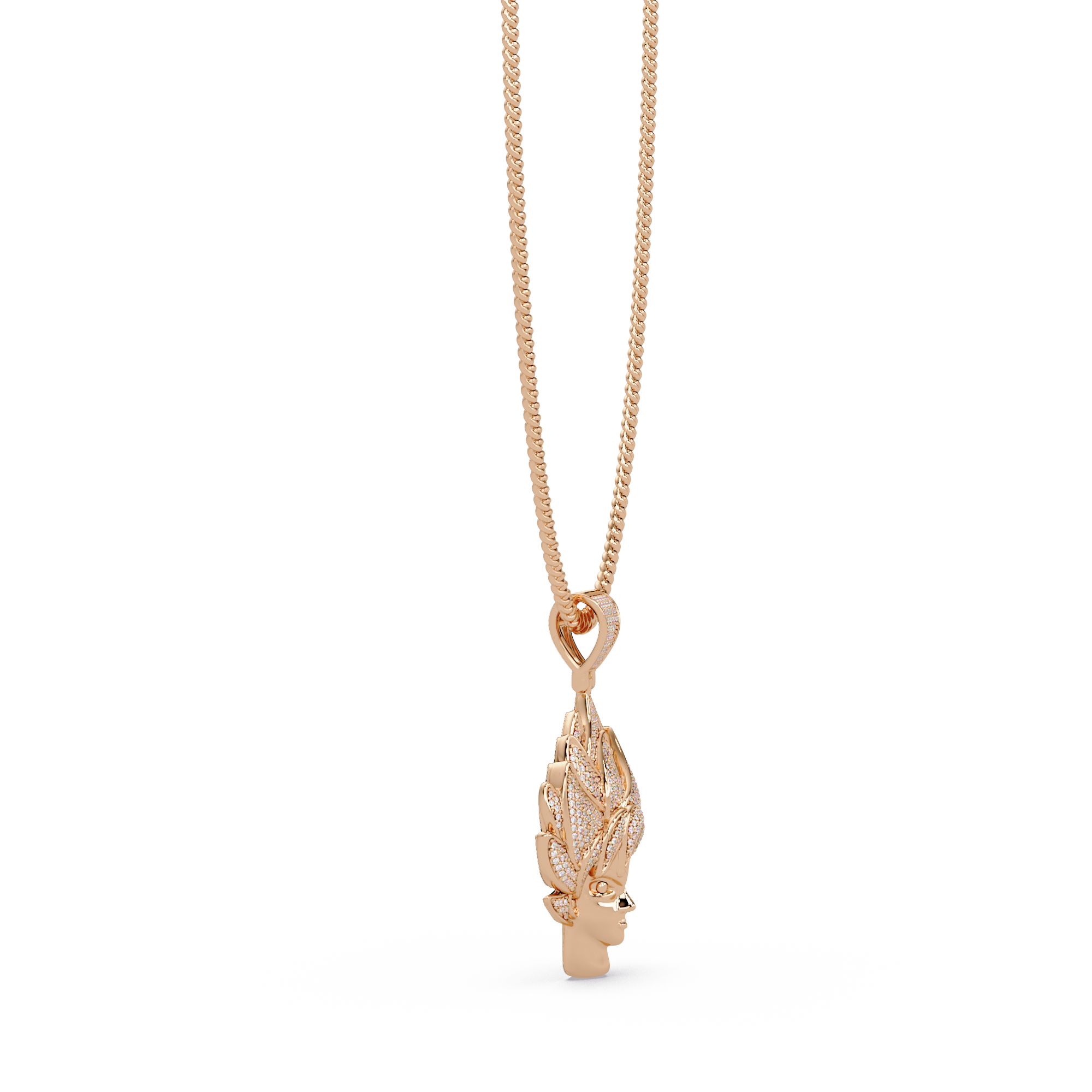Super Saiyan Inspired Moissanite Pendant  VVS Moissanite Diamond
