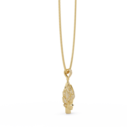 Super Saiyan Inspired Moissanite Pendant  VVS Moissanite Diamond