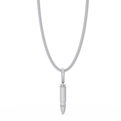 Bullet Custom Design Pendant with VVS Moissanite Diamonds