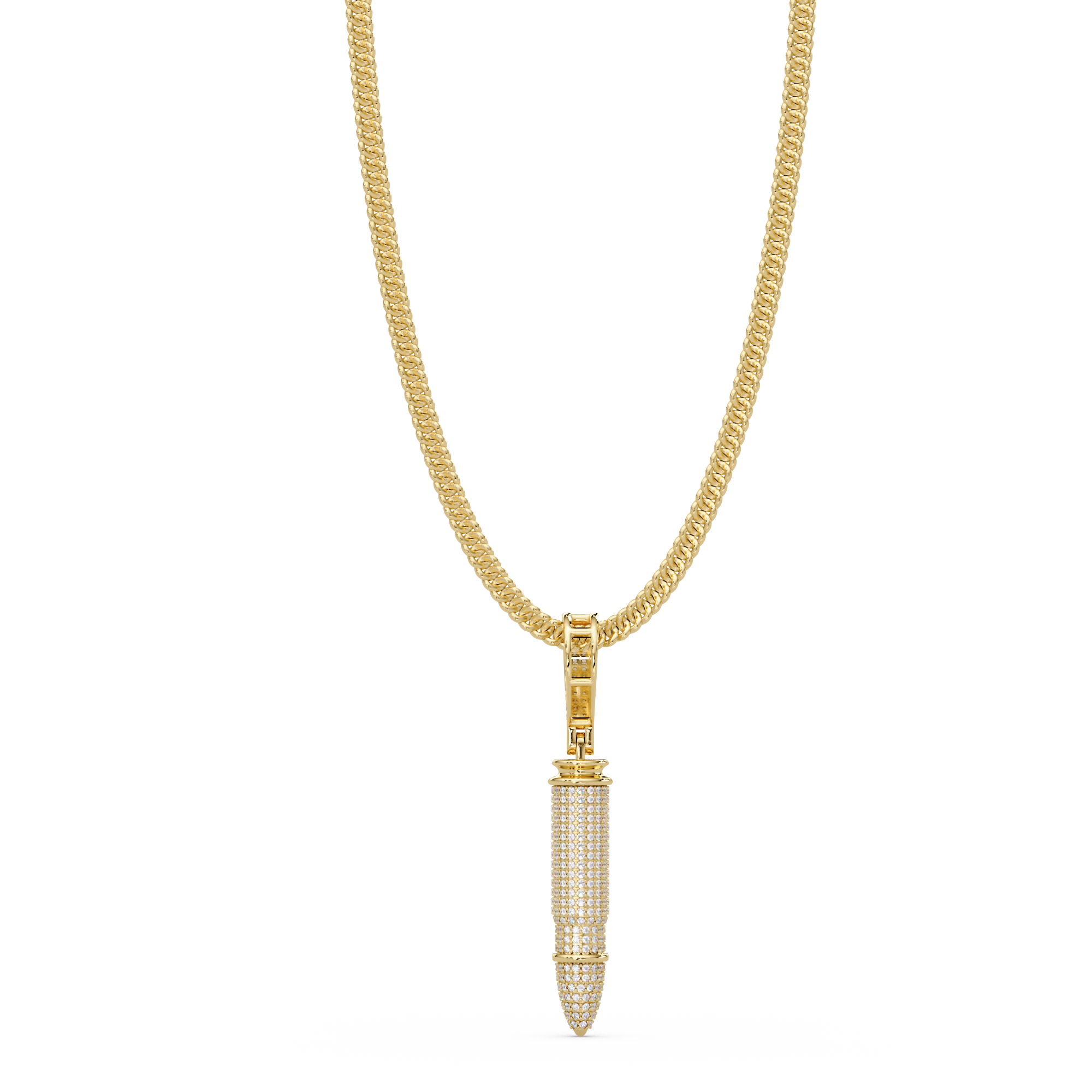 Bullet Custom Design Pendant with VVS Moissanite Diamonds