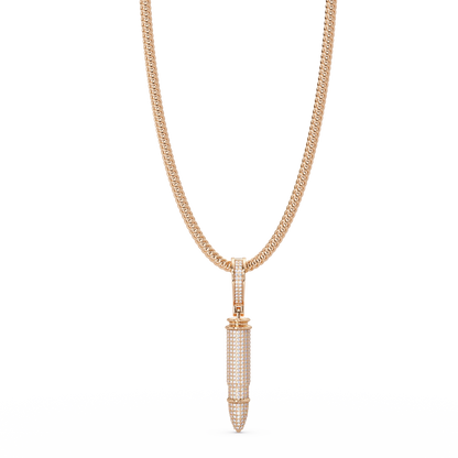 Bullet Custom Design Pendant with VVS Moissanite Diamonds