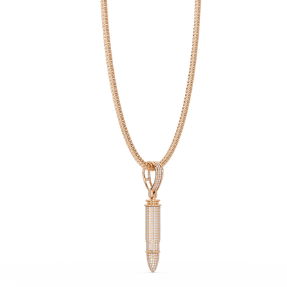 Bullet Custom Design Pendant with VVS Moissanite Diamonds