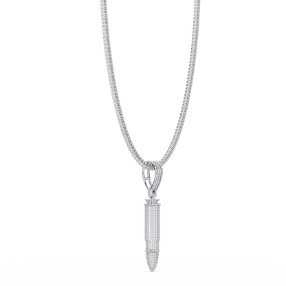 Bullet Custom Design Pendant with VVS Moissanite Diamonds