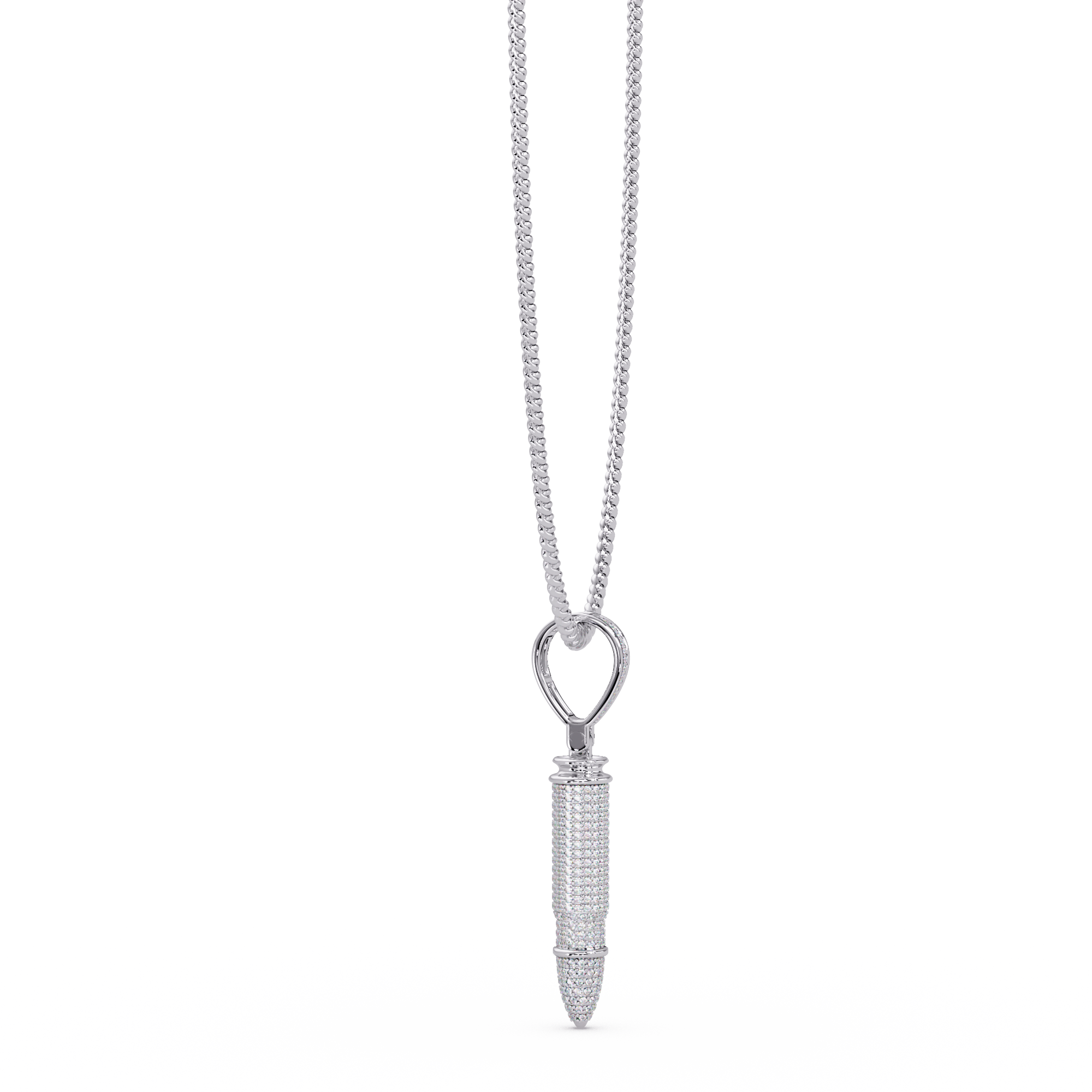 Bullet Custom Design Pendant with VVS Moissanite Diamonds