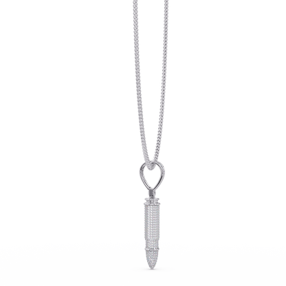 Bullet Custom Design Pendant with VVS Moissanite Diamonds