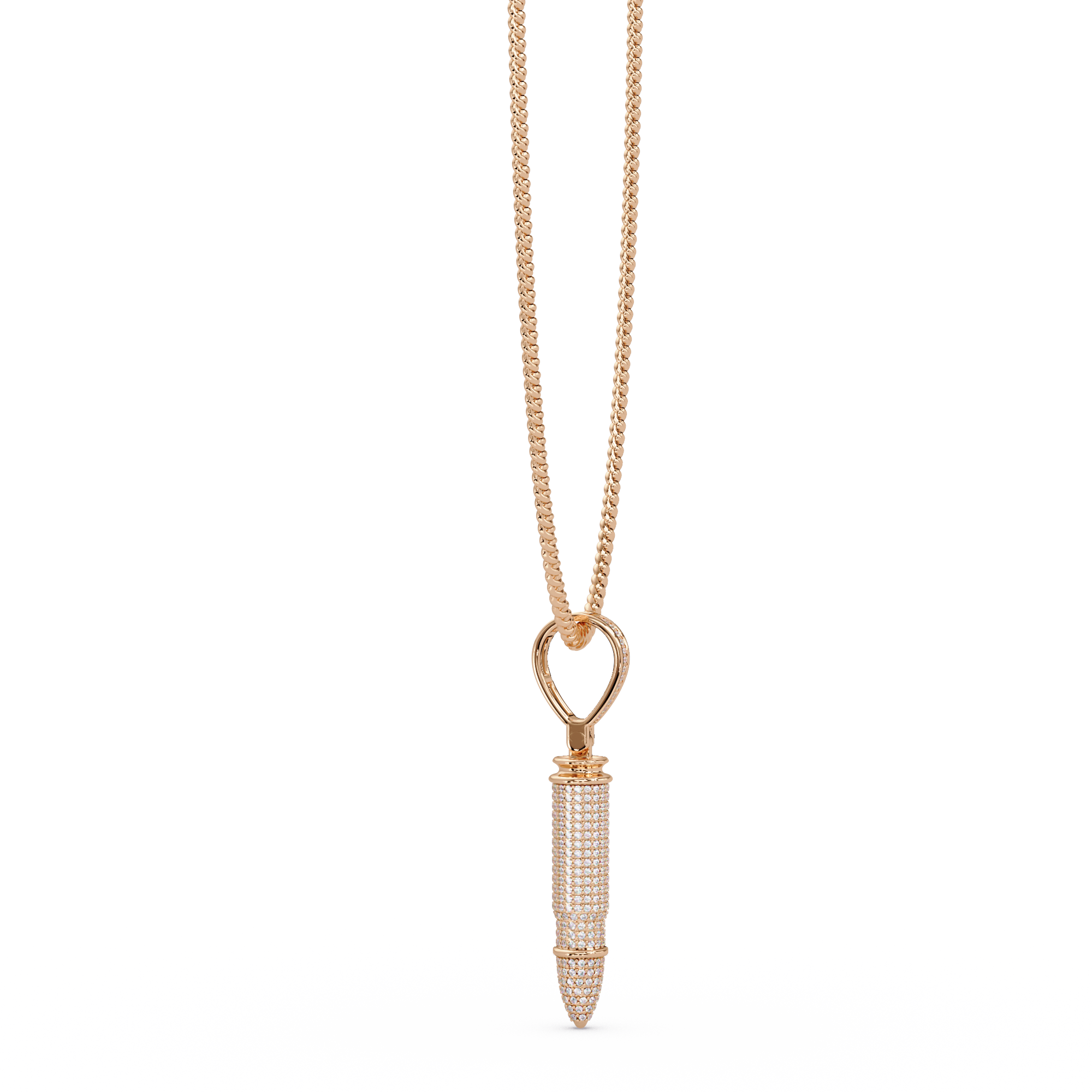 Bullet Custom Design Pendant with VVS Moissanite Diamonds
