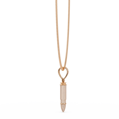 Bullet Custom Design Pendant with VVS Moissanite Diamonds