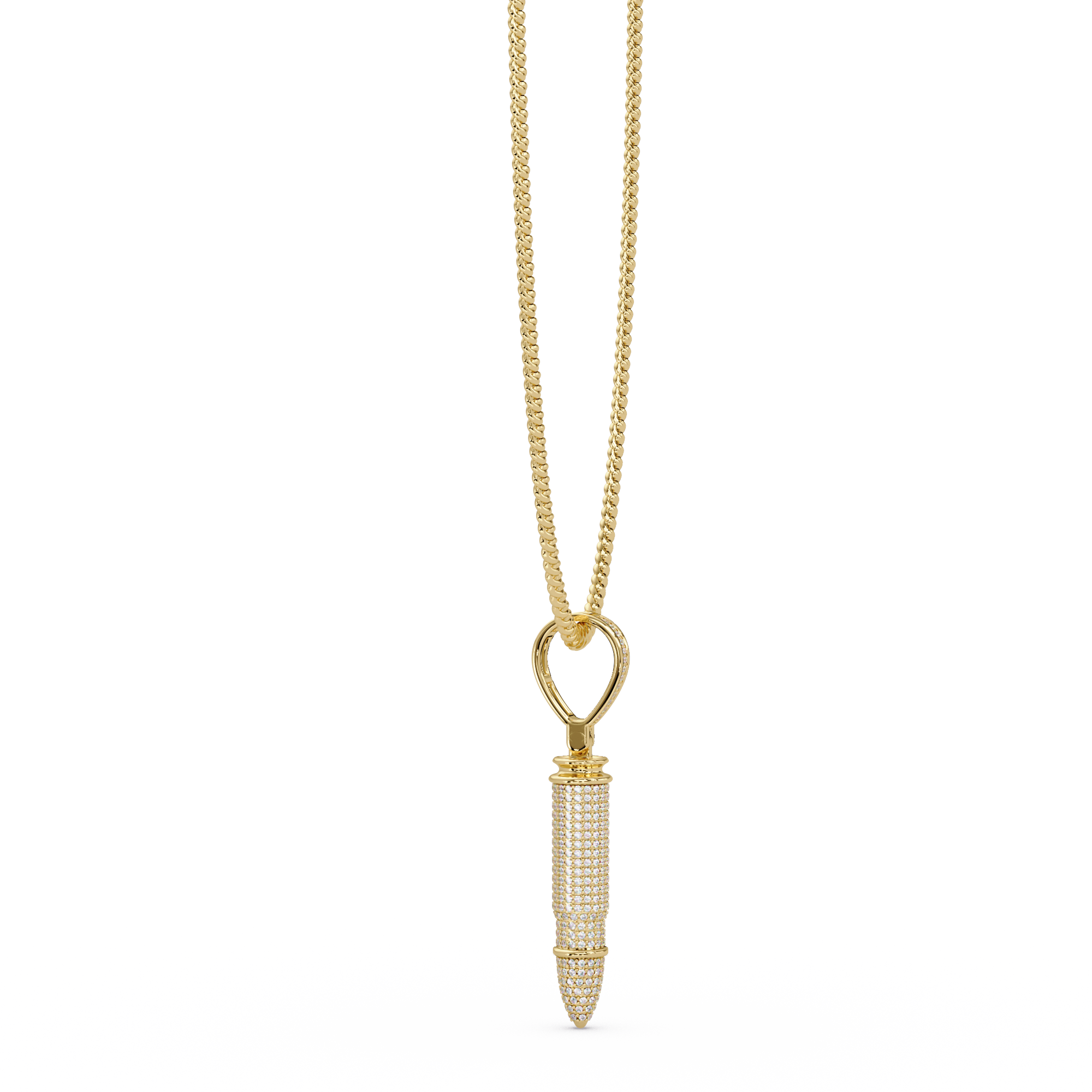 Bullet Custom Design Pendant with VVS Moissanite Diamonds