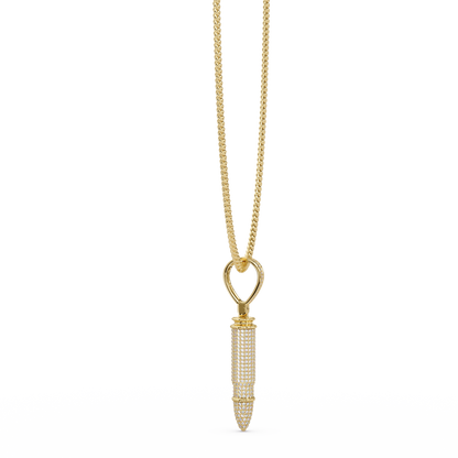 Bullet Custom Design Pendant with VVS Moissanite Diamonds