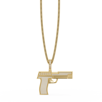 Luxury Pistol-Style Moissanite Pendant Hip-Hop Iced Jewelry