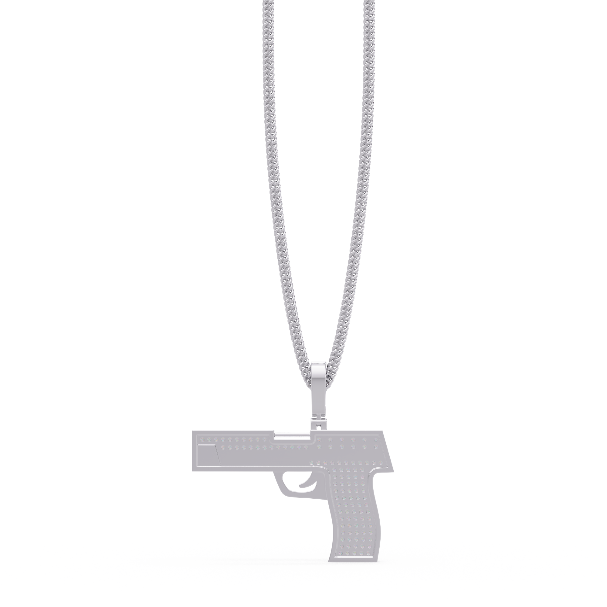 Luxury Pistol-Style Moissanite Pendant Hip-Hop Iced Jewelry