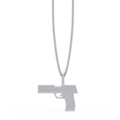 Luxury Pistol-Style Moissanite Pendant Hip-Hop Iced Jewelry