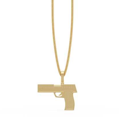 Luxury Pistol-Style Moissanite Pendant Hip-Hop Iced Jewelry