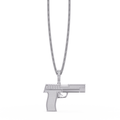 Luxury Pistol-Style Moissanite Pendant Hip-Hop Iced Jewelry
