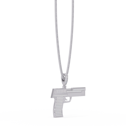 Luxury Pistol-Style Moissanite Pendant Hip-Hop Iced Jewelry