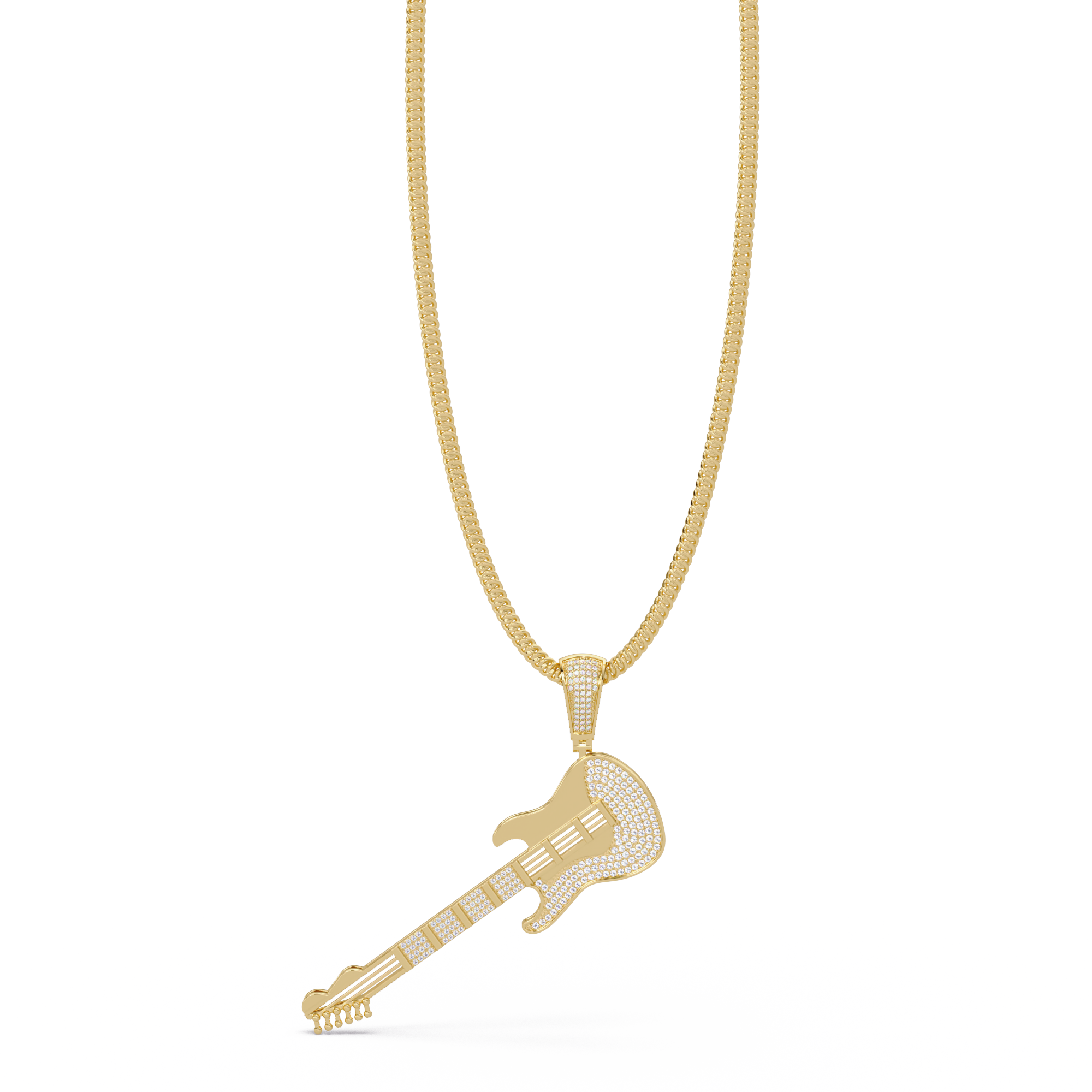 Premium Guitar Pendant VVS Moissanite Diamonds Hip-Hop Jewelry