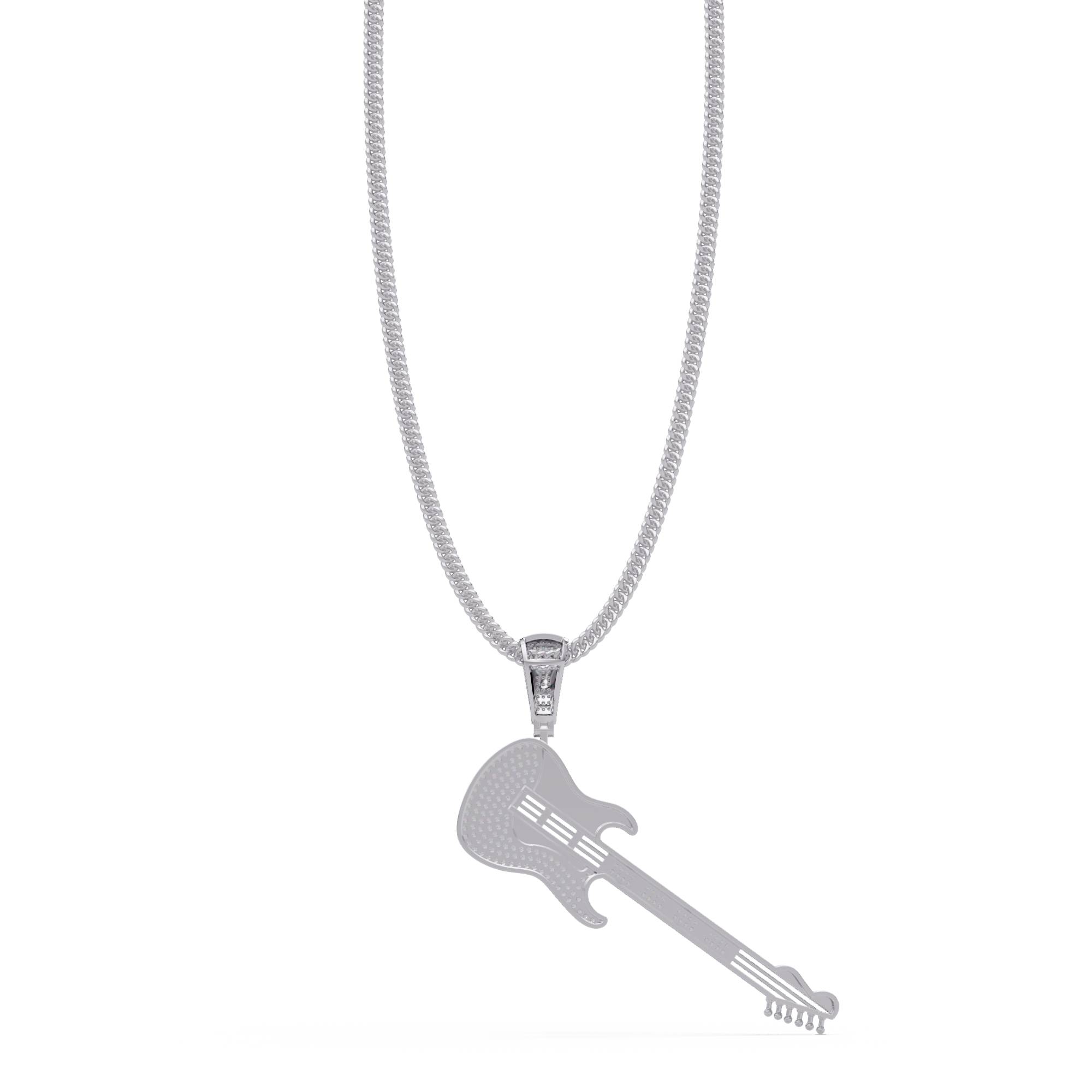 Premium Guitar Pendant VVS Moissanite Diamonds Hip-Hop Jewelry