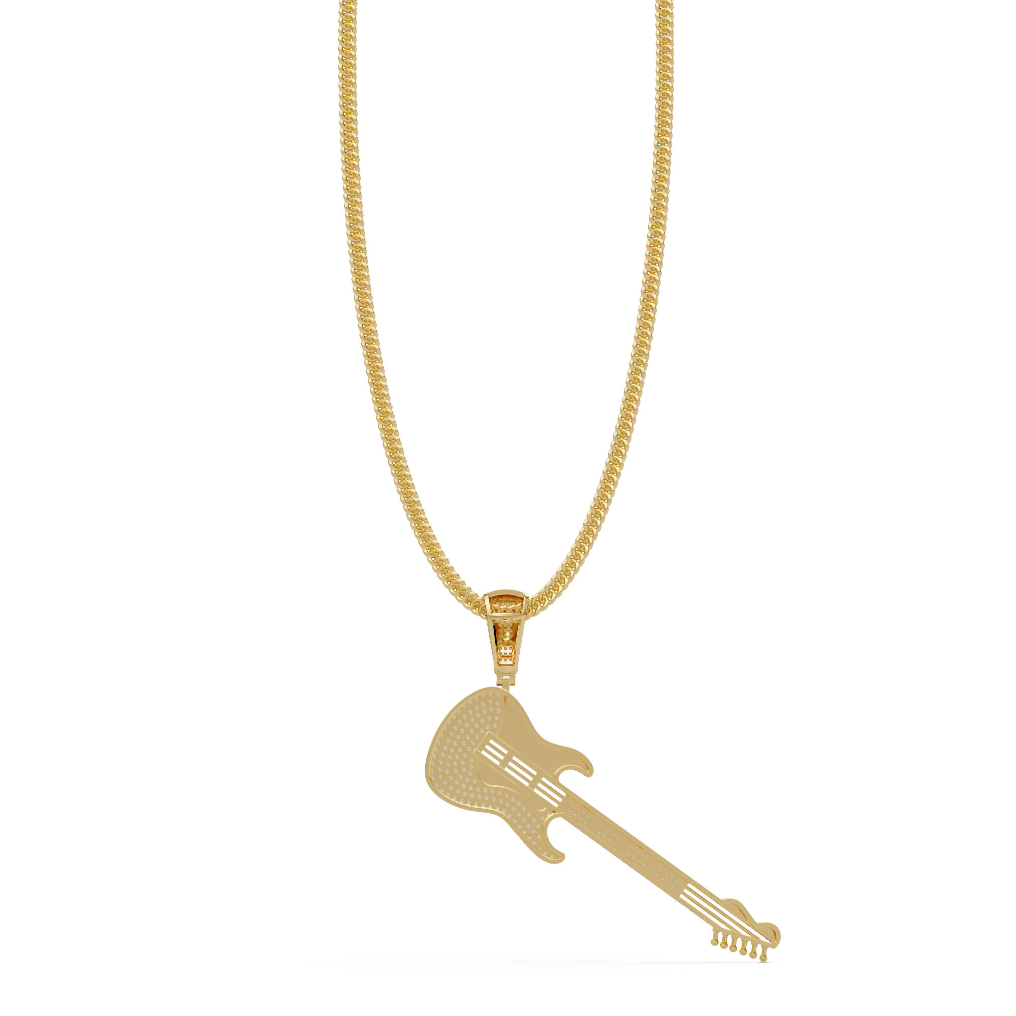 Premium Guitar Pendant VVS Moissanite Diamonds Hip-Hop Jewelry