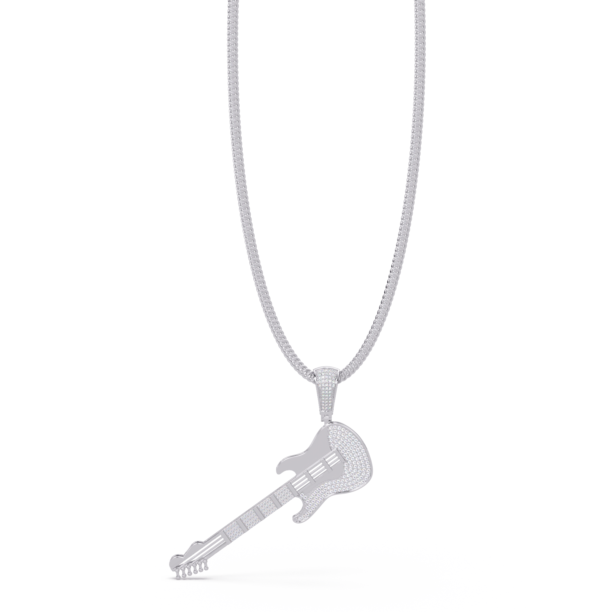 Premium Guitar Pendant VVS Moissanite Diamonds Hip-Hop Jewelry