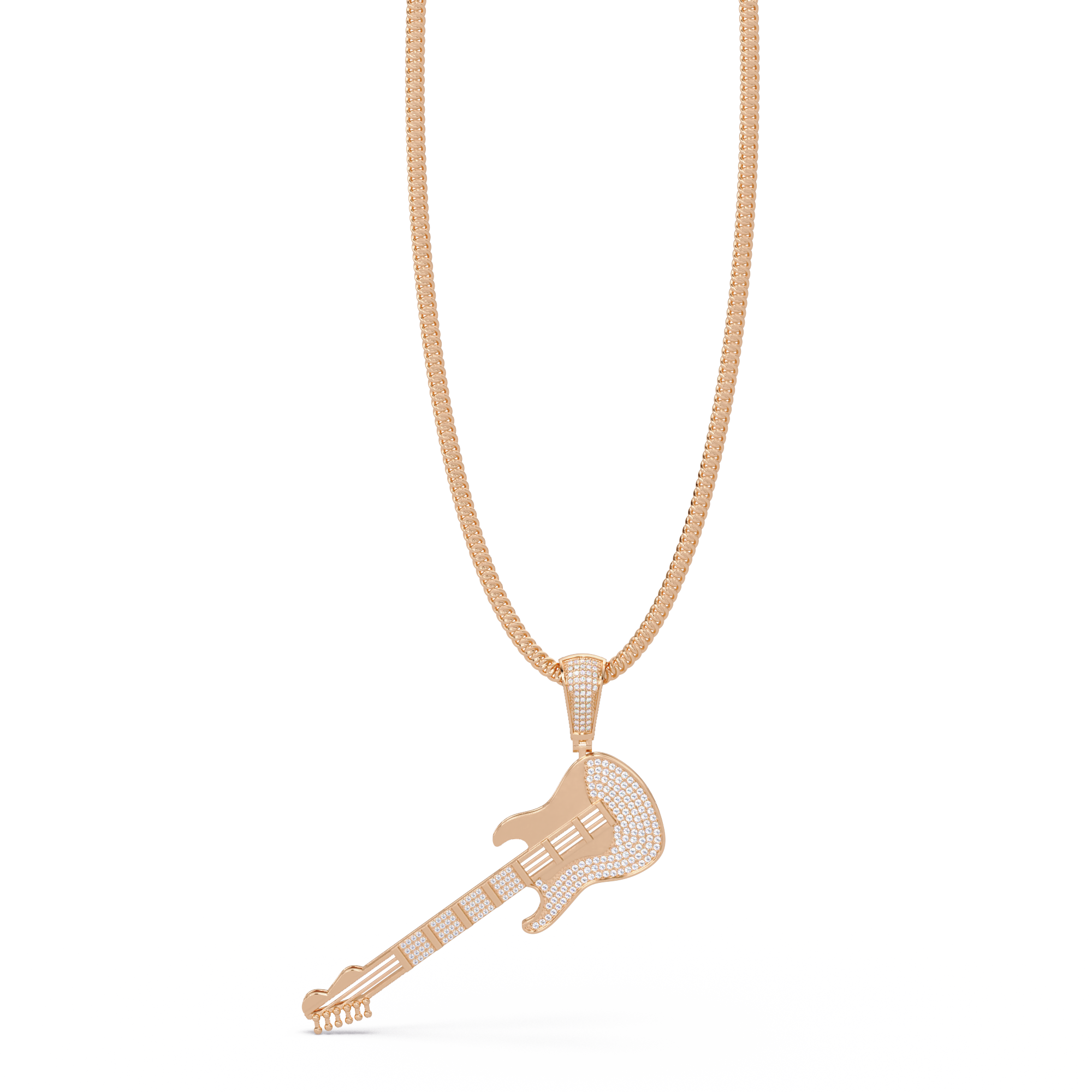 Premium Guitar Pendant VVS Moissanite Diamonds Hip-Hop Jewelry