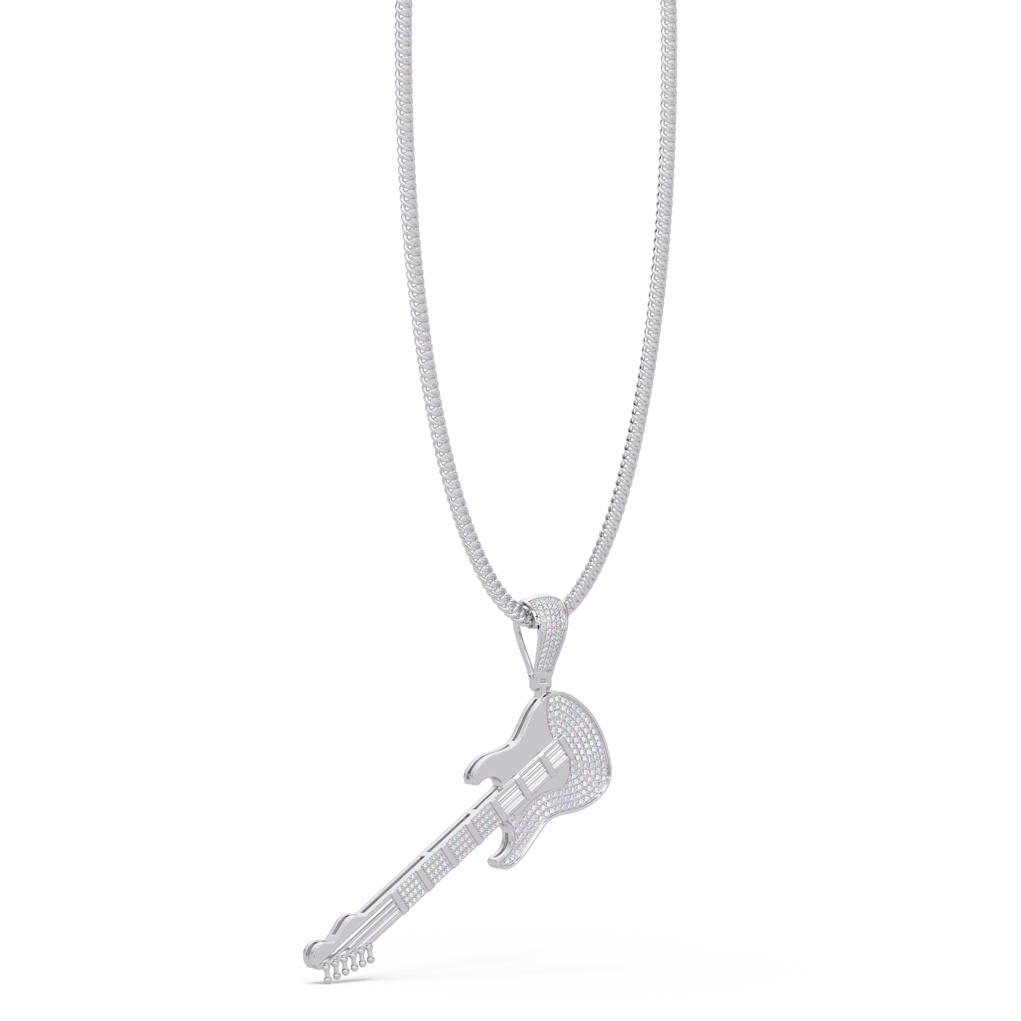 Premium Guitar Pendant VVS Moissanite Diamonds Hip-Hop Jewelry