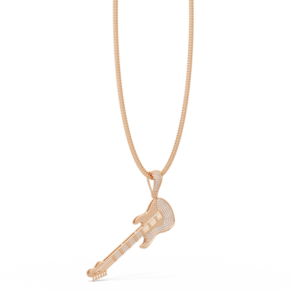 Premium Guitar Pendant VVS Moissanite Diamonds Hip-Hop Jewelry