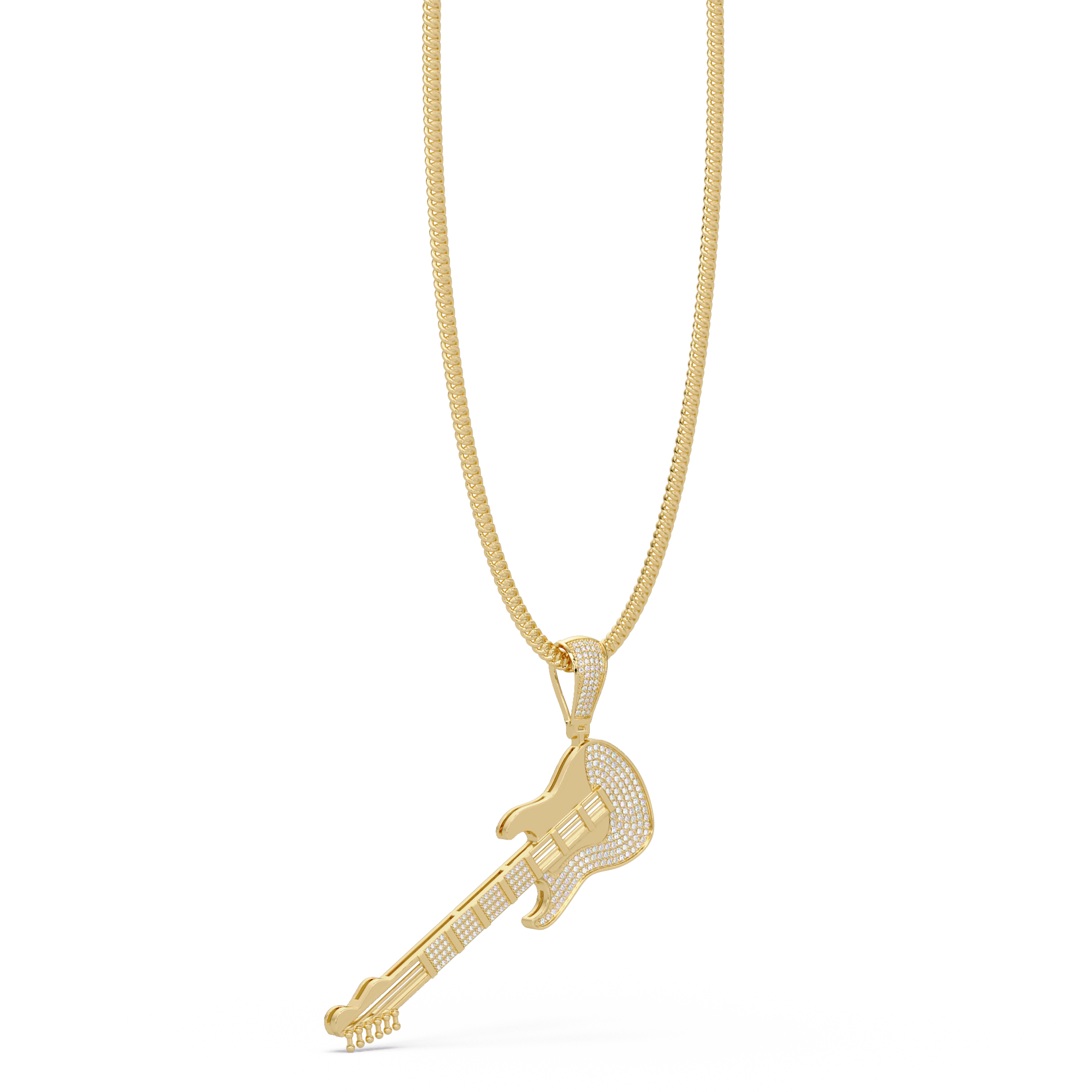 Premium Guitar Pendant VVS Moissanite Diamonds Hip-Hop Jewelry