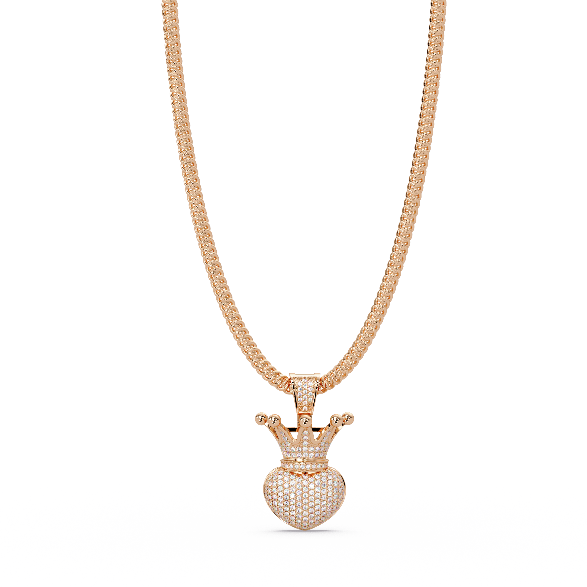 Royal Crown Diamond Pendant VVS Moissanite Iced Jewelry