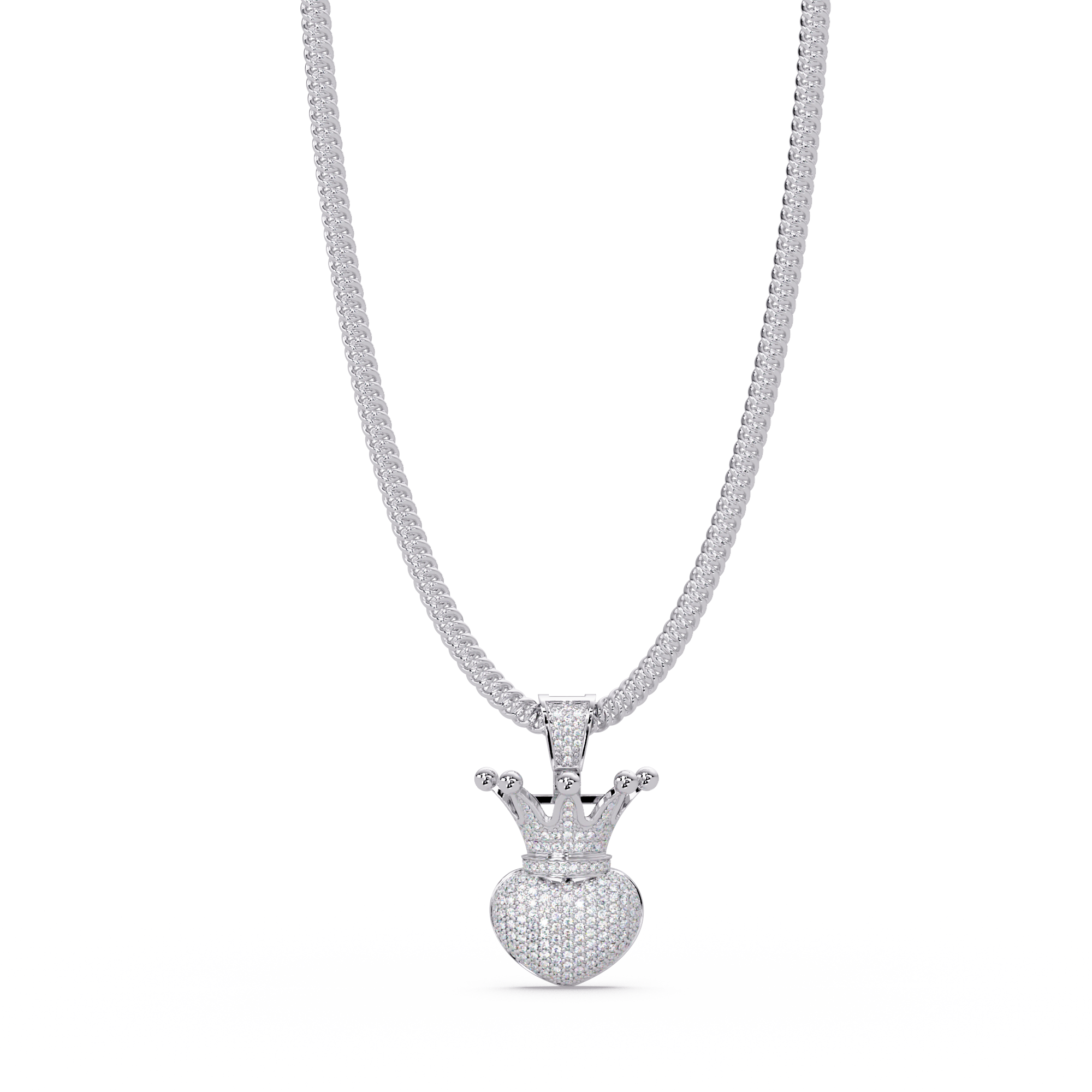 Royal Crown Diamond Pendant VVS Moissanite Iced Jewelry