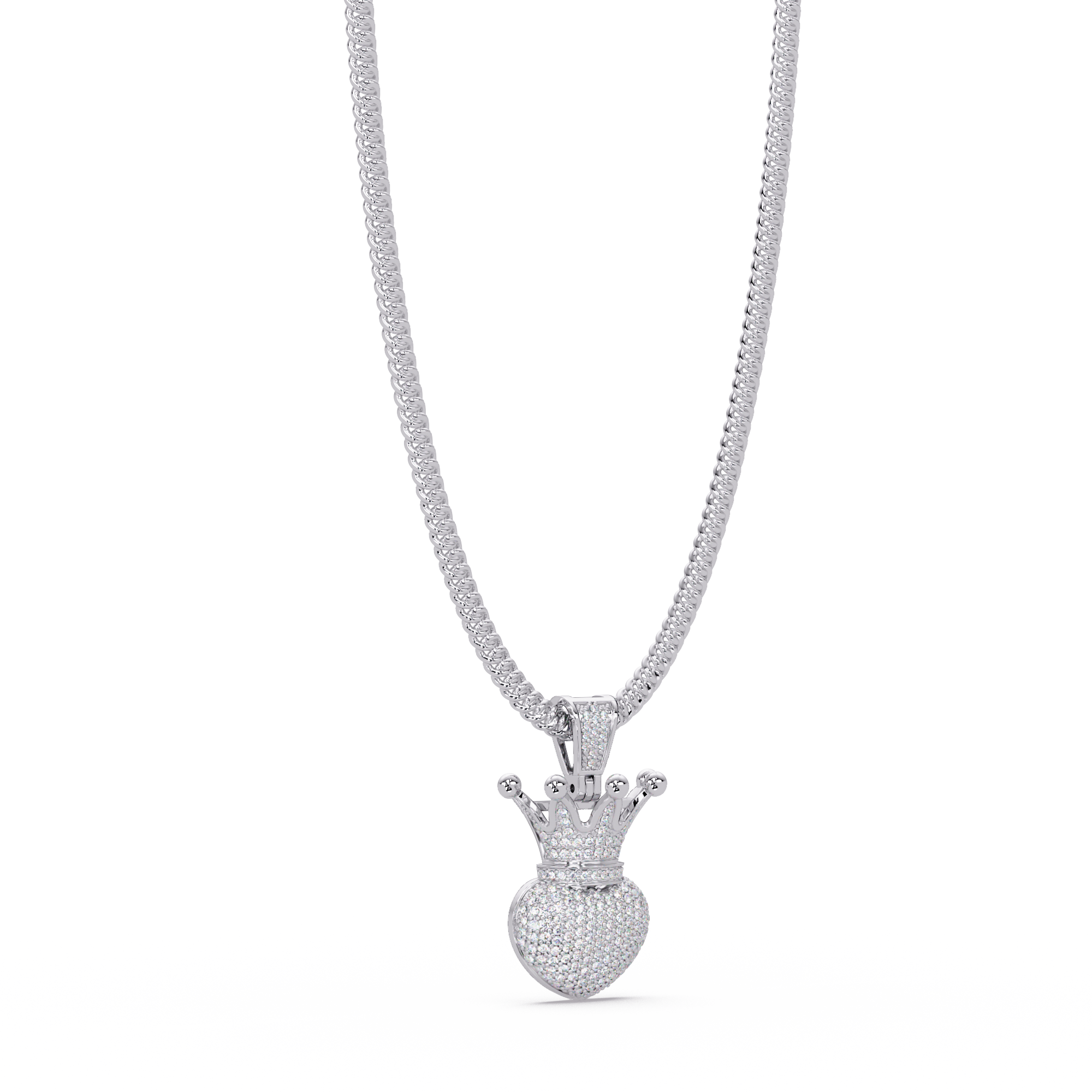 Royal Crown Diamond Pendant VVS Moissanite Iced Jewelry