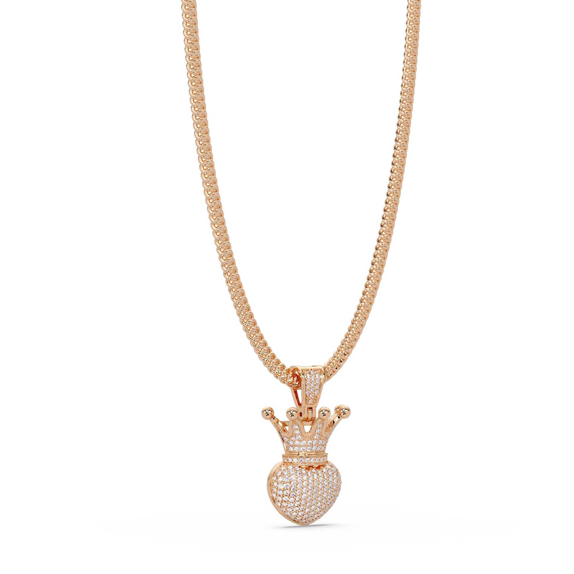 Royal Crown Diamond Pendant VVS Moissanite Iced Jewelry