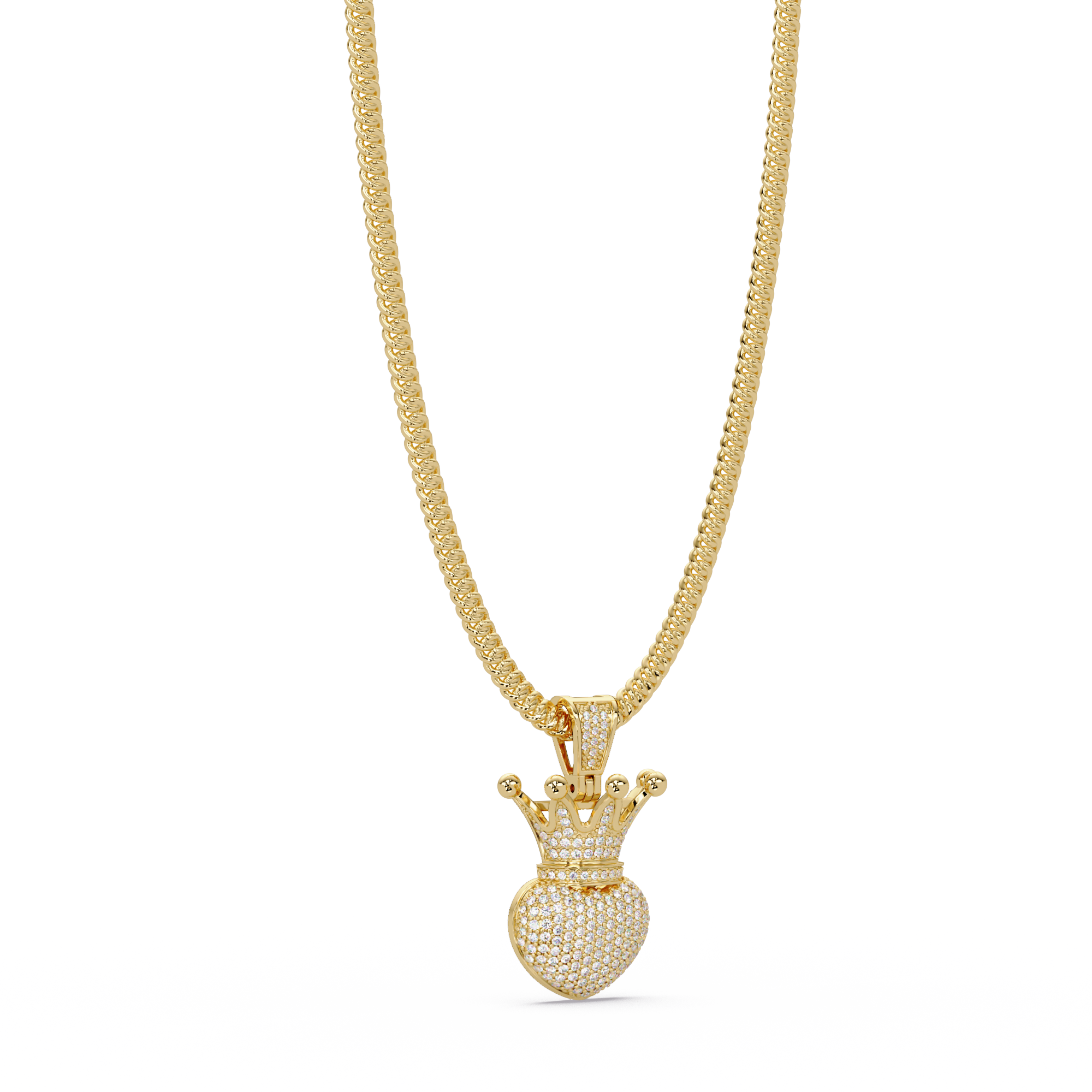 Royal Crown Diamond Pendant VVS Moissanite Iced Jewelry