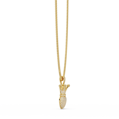 Royal Crown Diamond Pendant VVS Moissanite Iced Jewelry