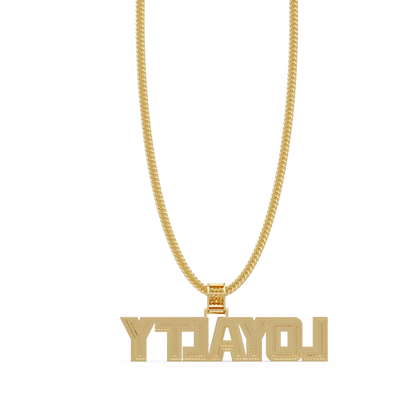 “LOYALTY Letter Pendant  Fully Iced Moissanite Diamond Charm