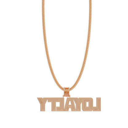“LOYALTY Letter Pendant  Fully Iced Moissanite Diamond Charm