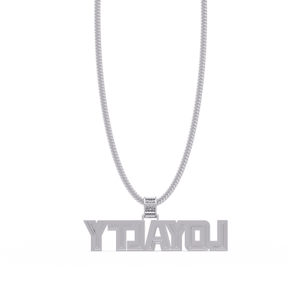 “LOYALTY Letter Pendant  Fully Iced Moissanite Diamond Charm