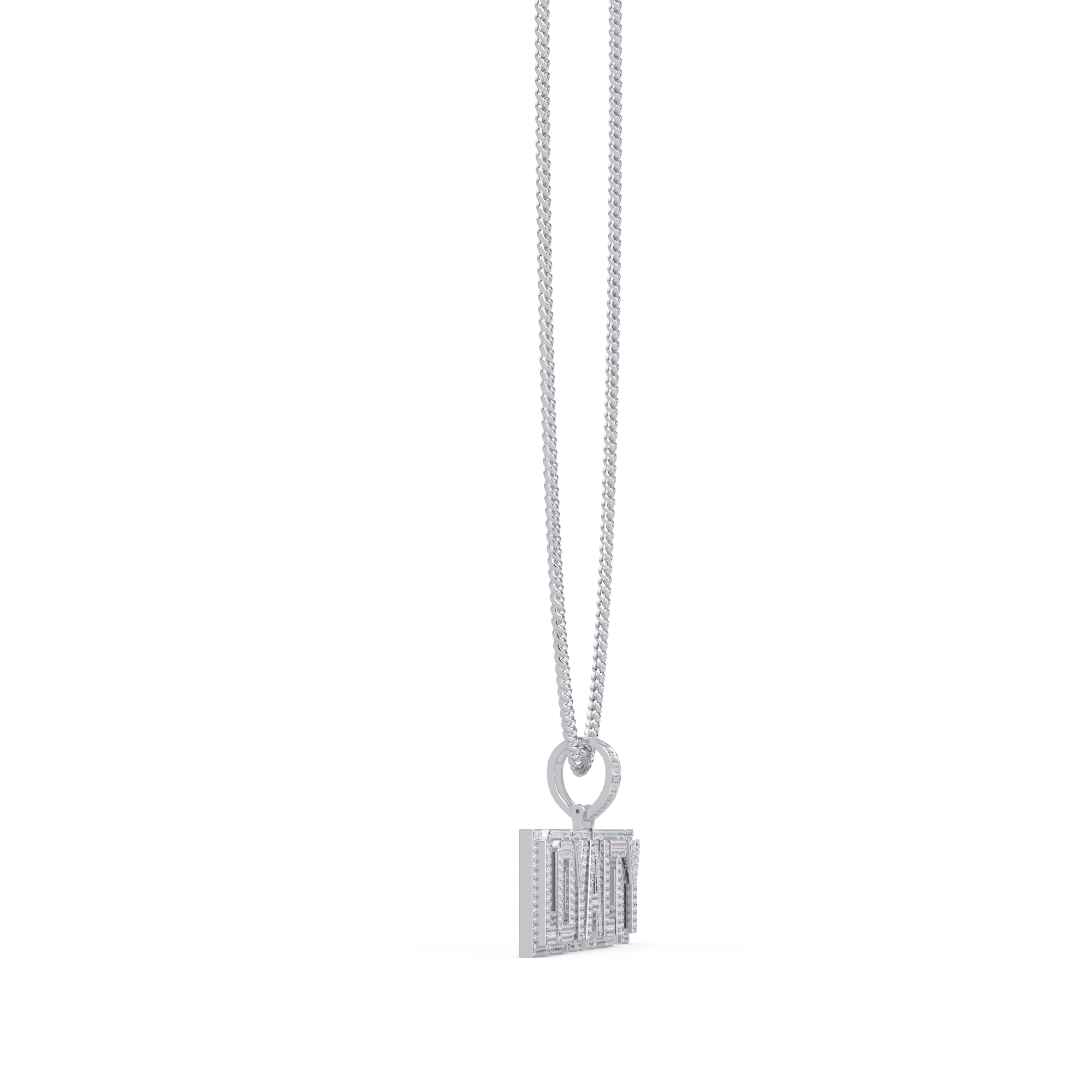 “LOYALTY Letter Pendant  Fully Iced Moissanite Diamond Charm