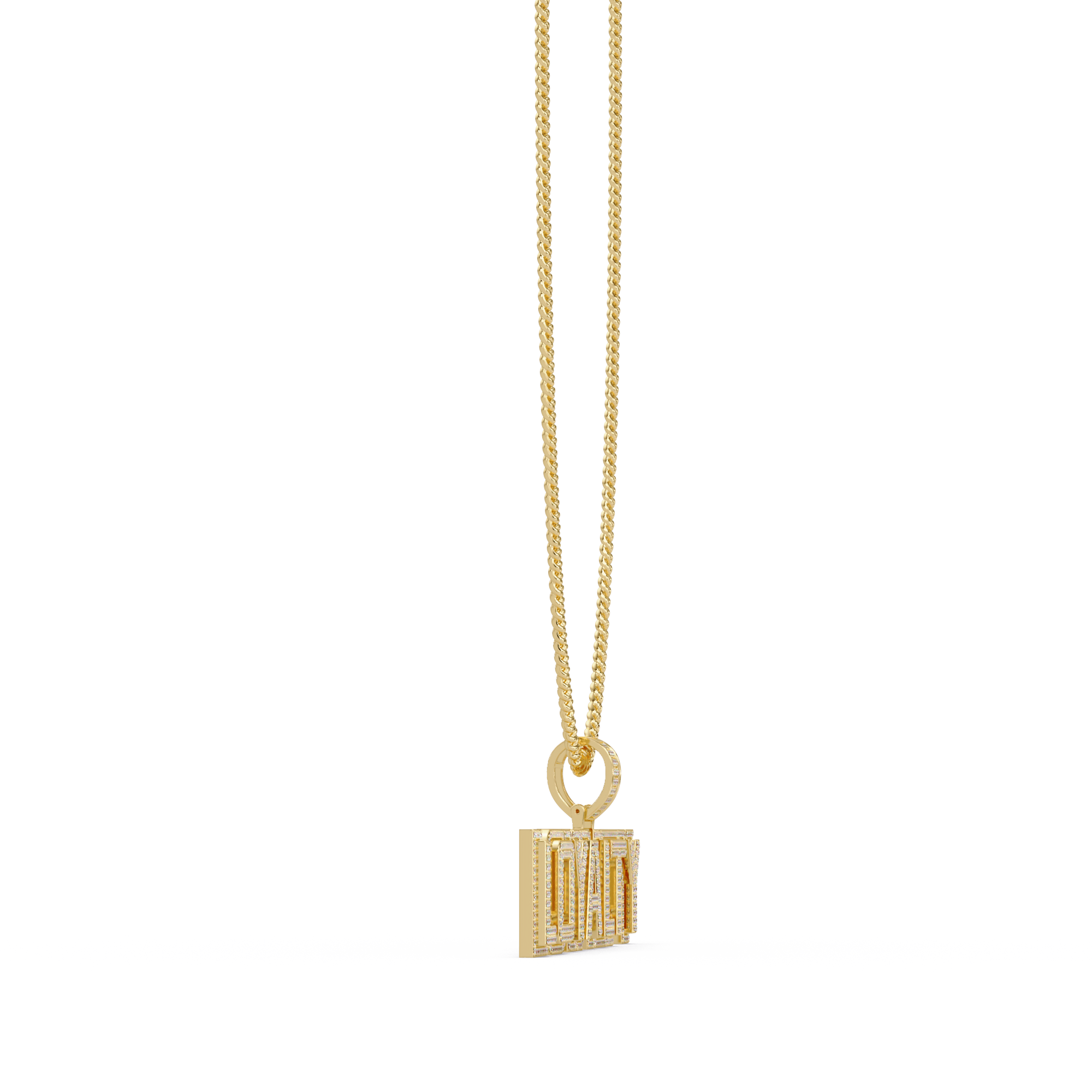 “LOYALTY Letter Pendant  Fully Iced Moissanite Diamond Charm